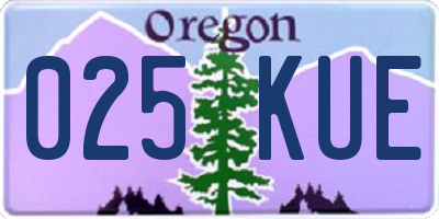 OR license plate 025KUE