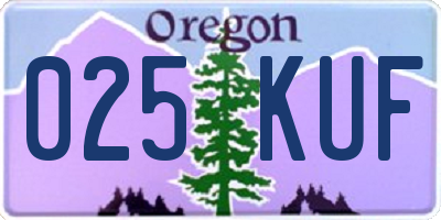 OR license plate 025KUF