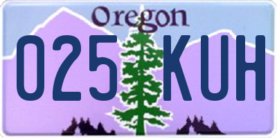 OR license plate 025KUH