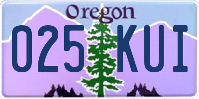 OR license plate 025KUI