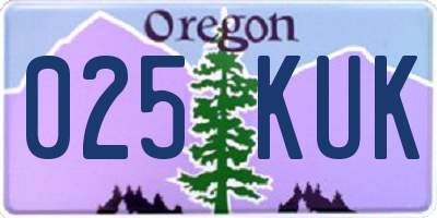 OR license plate 025KUK