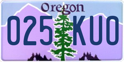 OR license plate 025KUO