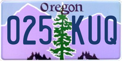 OR license plate 025KUQ