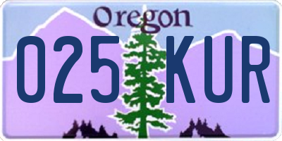 OR license plate 025KUR