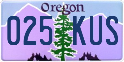 OR license plate 025KUS