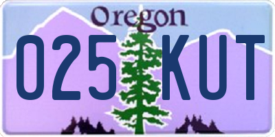 OR license plate 025KUT