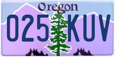 OR license plate 025KUV