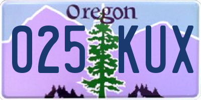 OR license plate 025KUX