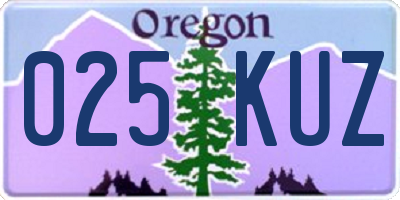 OR license plate 025KUZ