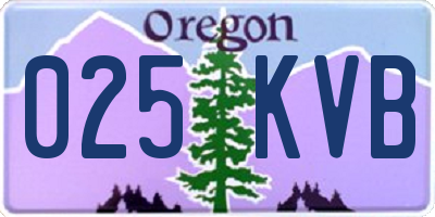 OR license plate 025KVB
