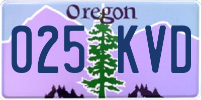 OR license plate 025KVD