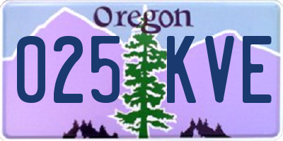 OR license plate 025KVE