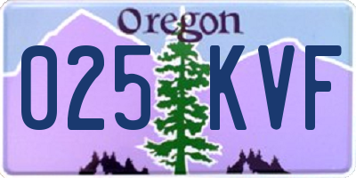 OR license plate 025KVF