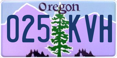 OR license plate 025KVH