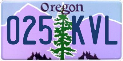 OR license plate 025KVL