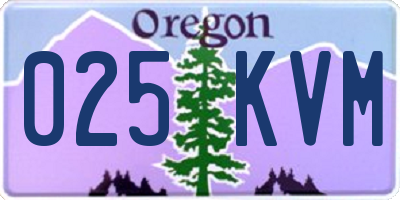 OR license plate 025KVM