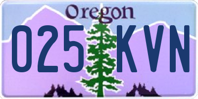 OR license plate 025KVN