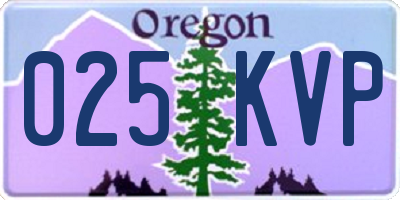 OR license plate 025KVP