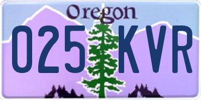 OR license plate 025KVR
