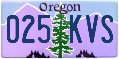 OR license plate 025KVS