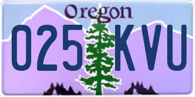 OR license plate 025KVU