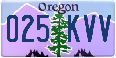 OR license plate 025KVV