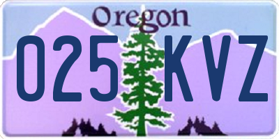 OR license plate 025KVZ