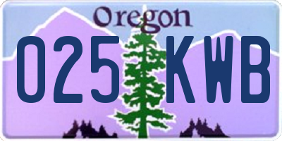 OR license plate 025KWB