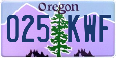 OR license plate 025KWF