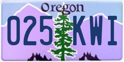 OR license plate 025KWI
