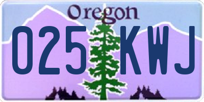 OR license plate 025KWJ