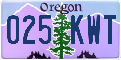 OR license plate 025KWT