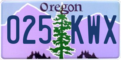 OR license plate 025KWX