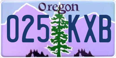 OR license plate 025KXB