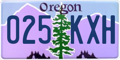 OR license plate 025KXH
