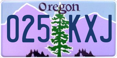 OR license plate 025KXJ