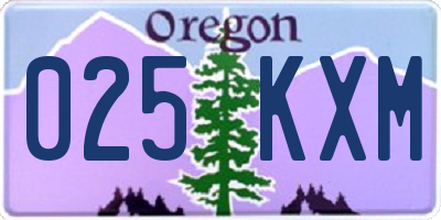 OR license plate 025KXM