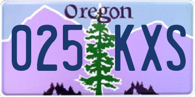 OR license plate 025KXS