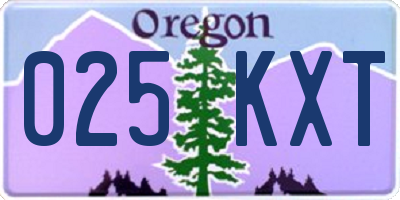 OR license plate 025KXT