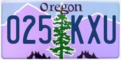 OR license plate 025KXU