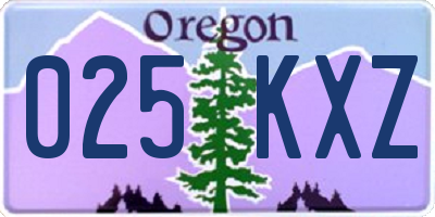 OR license plate 025KXZ