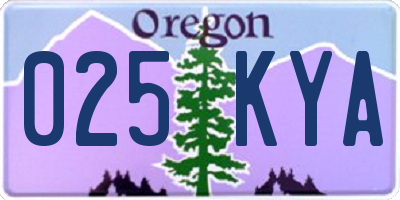 OR license plate 025KYA