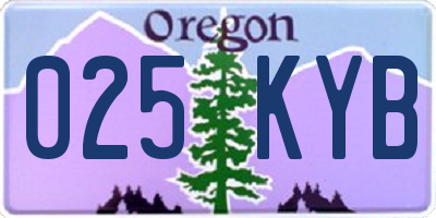 OR license plate 025KYB