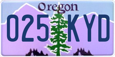 OR license plate 025KYD