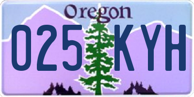 OR license plate 025KYH