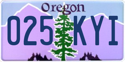 OR license plate 025KYI
