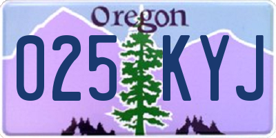 OR license plate 025KYJ
