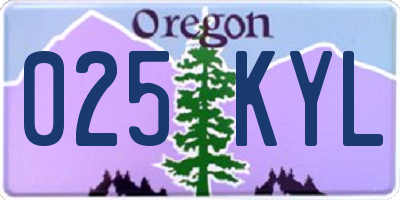 OR license plate 025KYL