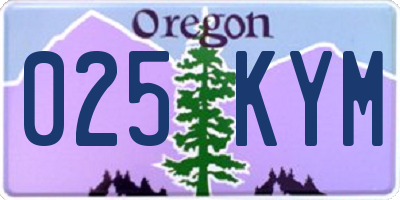 OR license plate 025KYM