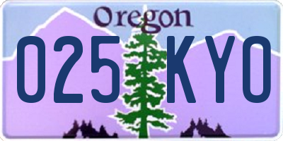 OR license plate 025KYO